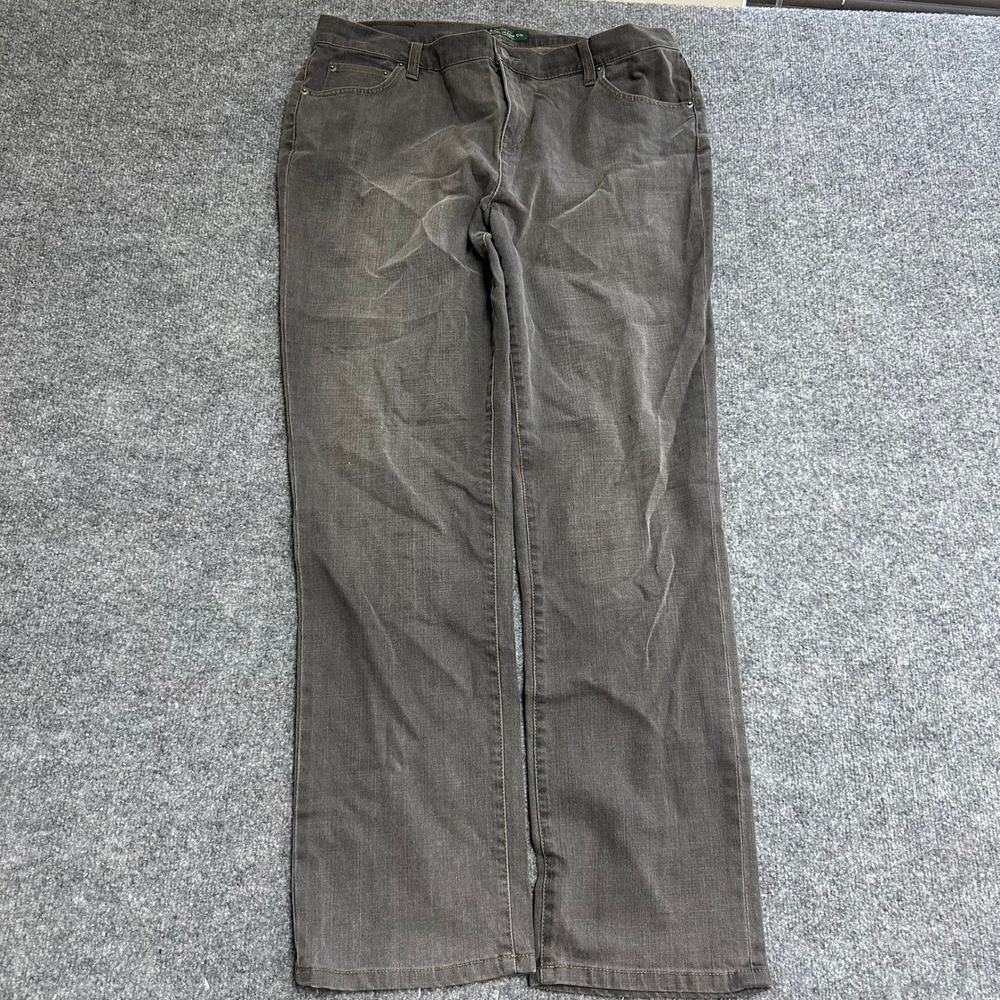 Lauren Ralph Lauren Jeans Womens Size 16W Black Straight Leg Stretch Denim Pant